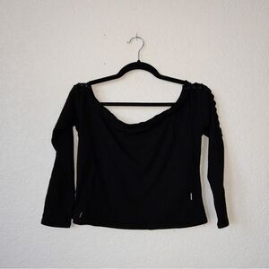 NWT‎ Soncy Black Lace Up Tie Shoulder Top Size 3 (22/24)